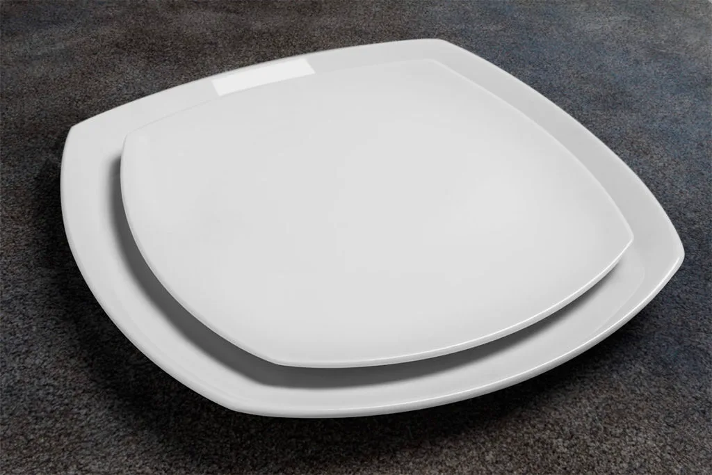 Plato POSTRE PORCELANA TSUJI-2400 - Porcelana-2400-linea cuadrada
