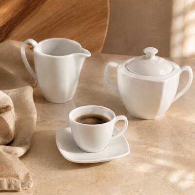 Taza de café con plato-Porcelana Tsuji-2400 - Porcelana-2400-línea cuadrada