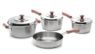 Set de ollas - Le Cheff - Set universal con mango de Madera - Gamuza - Baterias
